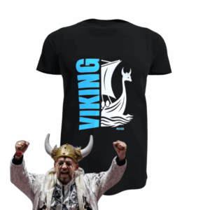 T-shirt Viking Poker Bleu avec Drakkar